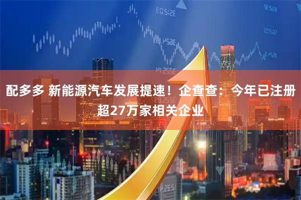 配多多 新能源汽车发展提速！企查查：今年已注册超27万家相关企业