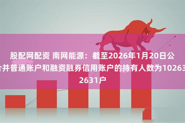 股配网配资 南网能源：截至2026年1月20日公司合并普通账户和融资融券信用账户的持有人数为102631户